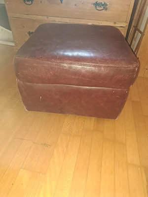 Couch braun mit Hocker Bild 4