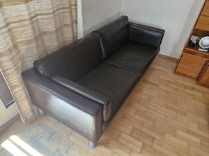 Couch braun mit Hocker Bild 3