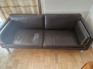 Couch braun mit Hocker Bild 2