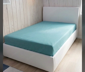 Jugendzimmerbett Polsterbett Textil-Leder Weiss Bett Einzelbett 120 x 200 Bild 2