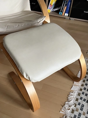 Ikea Ledersessel mit Hocker Bild 4