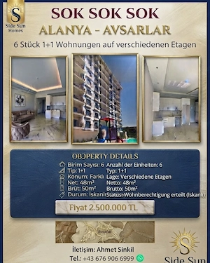 Zu Verkaufen stehen Wohnungen In Alanya Türkei