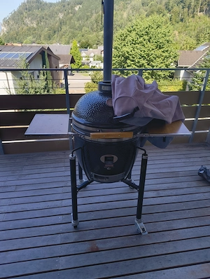 Monolith Keramikgrill Komplettset   inkl. Kevlar-Dichtung, Pizzastein, Gestell & Haube