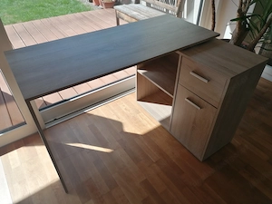 Schreibtisch mit Stauraum und Schubladen Eiche in L-Form Bild 2