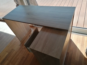Schreibtisch mit Stauraum und Schubladen Eiche in L-Form Bild 4