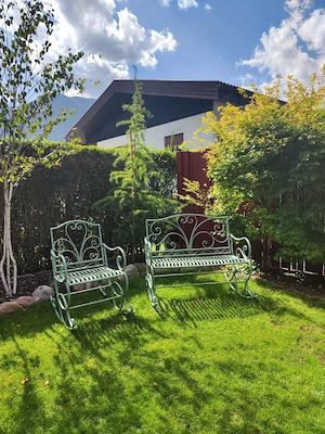 Gartenmöbel Metall romantisch, Schaukelstuhl Bild 4