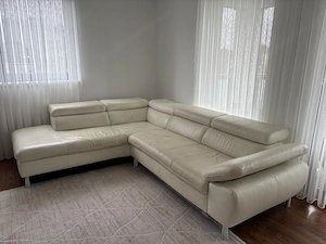 Helles Leder-Ecksofa Bild 2