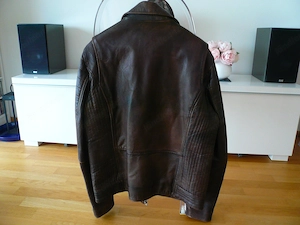  Biker-Jacke Goosecraft Leder braun, Gr.52 54 L, Neuwertig  Bild 4