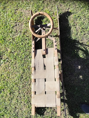 Lenkrodel, Schlitten original mit Patina, 100 Jahre  Bild 2