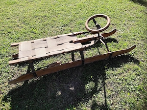 Lenkrodel, Schlitten original mit Patina 