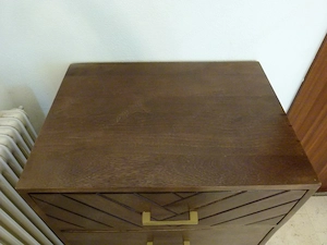 Kommode Mangoholz massiv, 5 Laden, Gold-Gestell, 110 cm Bild 4