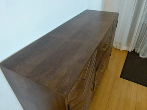 Sideboard Mangoholz massiv 120 cm, 2 Türen + 3 Laden Bild 5