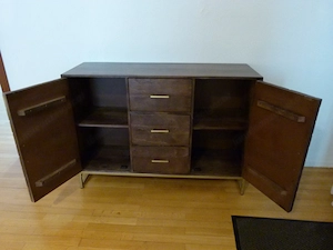 Sideboard Mangoholz massiv 120 cm, 2 Türen + 3 Laden Bild 2