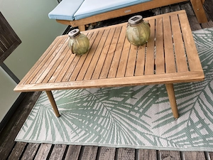 Holzbank mit Tisch für Balkon  Bild 2