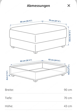 Ikea Kivik 3-Sofa mit Récamiere + Kivik Hocker + Ekenäset Sessel Bild 8