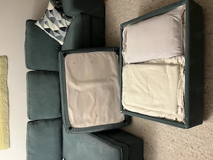 Ikea Kivik 3-Sofa mit Récamiere + Kivik Hocker + Ekenäset Sessel Bild 4