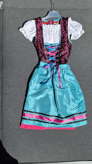 Isar Trachten Dirndl Gr. 152 mit Bluse & Strickjacke   einzeln oder Set -  sehr guter Zustand Bild 9