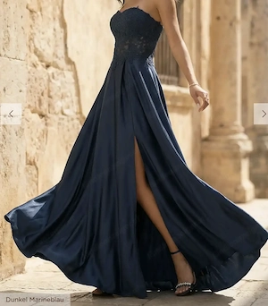 Ballkleid mit Herzausschnitt dunkelblau Bild 5