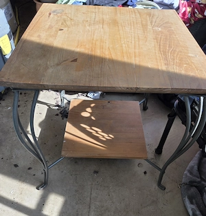 Antiker Holz Metalltisch