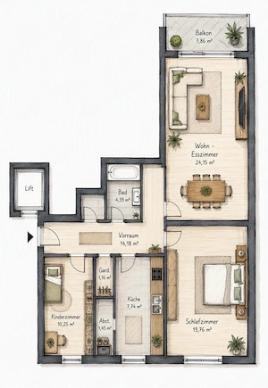 Renovierte Wohnung im Herzen von Klagenfurt Bild 9