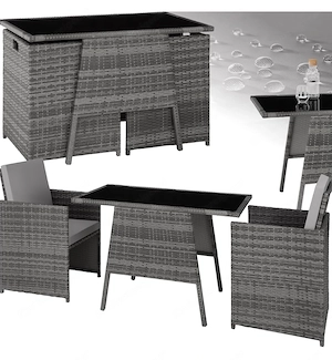 Rattan Balkonset   Stühle & Tisch   unbenutzt