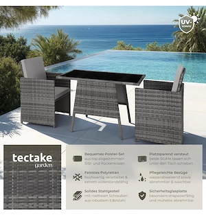 Rattan Balkonset   Stühle & Tisch   unbenutzt Bild 2