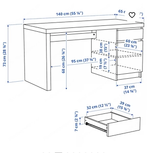 Schreibtisch Ikea weiß Bild 3