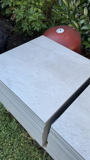 Feinsteinzeug-Terrassenplatten 60x60x2 cm   beige grau   sehr guter Zustand Bild 4