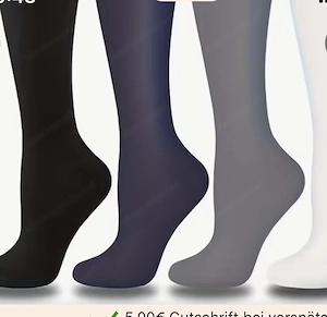Kompressionsstrümpfe, Stützstümpfe 39-44, 4 Stück blau, weiß, schwarz und beige  Bild 5