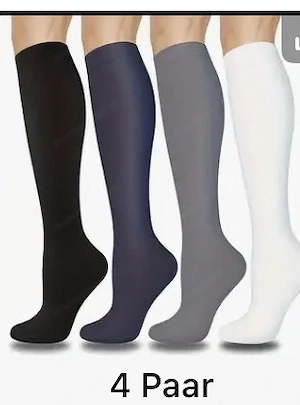 Kompressionsstrümpfe, Stützstümpfe 39-44, 4 Stück blau, weiß, schwarz und beige  Bild 3