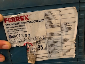FERREX Stromerzeuger WWS-IGS1000   1000W Inverter Generator