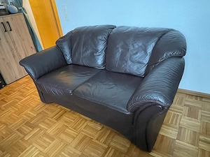 2-Sitzer Echtleder-Sofa   LongLife by Valdalpone   dunkelbraun Bild 5