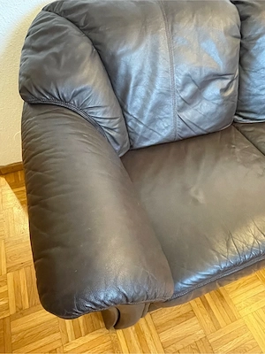 2-Sitzer Echtleder-Sofa   LongLife by Valdalpone   dunkelbraun Bild 7