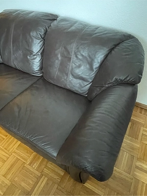 2-Sitzer Echtleder-Sofa   LongLife by Valdalpone   dunkelbraun Bild 6