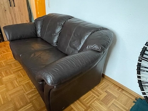 2-Sitzer Echtleder-Sofa   LongLife by Valdalpone   dunkelbraun Bild 3