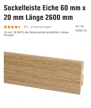 Sockelleisten glatt   Eichenoptik | 7 Stück Bild 3