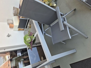Gartenmöbel aus Alu, Tisch + 4 Hochlehner Bild 3