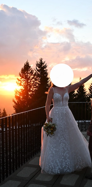 Brautkleid einmal getragen Gr 38 40 Bild 2