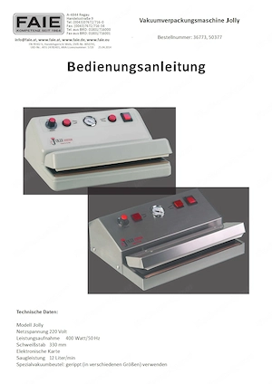 Vakuumiergerät von FAIE 
