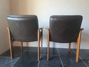 2 Vintage Sessel Leder Bild 3
