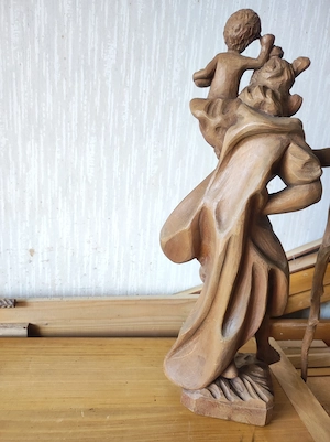 Hl.Christophorus mit Jesukind Holzfigur Bild 3