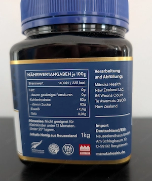 3x 1KG Manuka Honig MGO 310+ aus Neuseeland, MHD: 08.2027 Bild 3