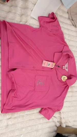 NWT Juicy Couture Rippstrick-Pyjama Set   Pink mit Strass   Gr.S Bild 5