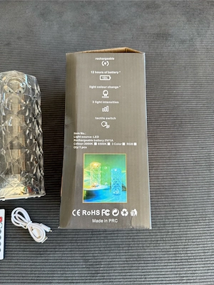 LED Kristall Tischleuchte mit Fernbedienung & Touch   Dimmbar, RGB Bild 3