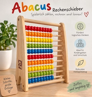 Rechenschieber - Abacus aus Holz ab 3 Jahren