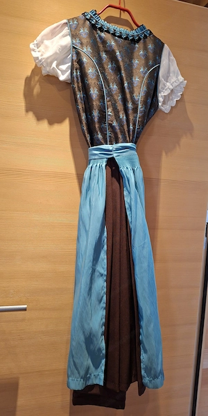 Wunderschönes Dirndl, Gr. 40-42, schokobraun hellblau Bild 2