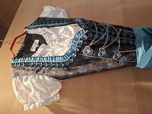 Wunderschönes Dirndl, Gr. 40-42, schokobraun hellblau Bild 3