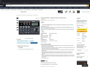 Tascam - Digitales 6-Spur-Pocketstudio - Topzustand ! Bild 4