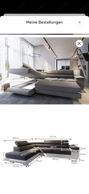 Neuwertiges Ecksofa SELVA L-S - Creme - Bettfunktion & Stauraum Bild 2