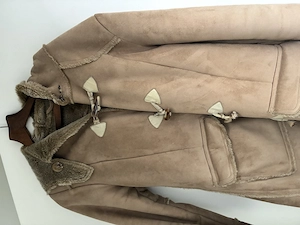 Schöner Wildleder-Fell Kurzmantel mit Kapuze, Gr. M Bild 2